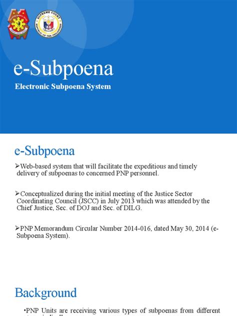 e subpoena login